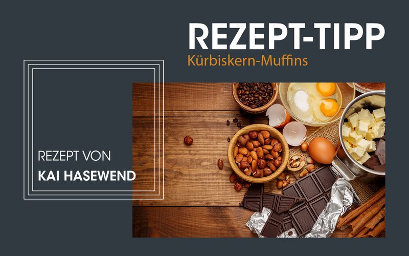Bild zeigt Zutaten für Kürbiskern-Muffins.