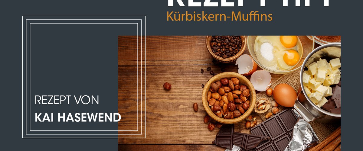 Bild zeigt Zutaten für Kürbiskern-Muffins.